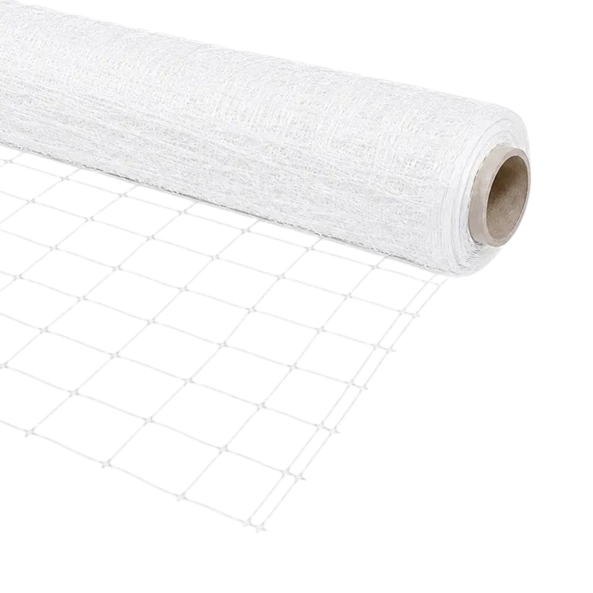 VineLine Durable Plastic Trellis Netting White Roll 6.5ft x 3300ft w/ 4in Squares