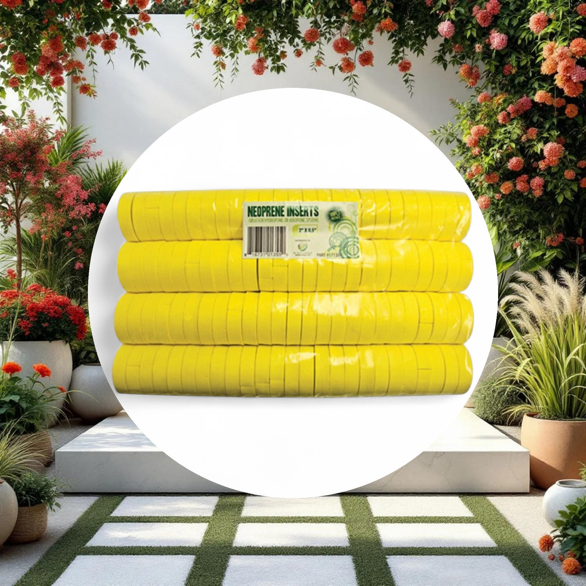 GROW1 Neoprene Inserts Yellow 2in (100pcs/Pack) - Image 2