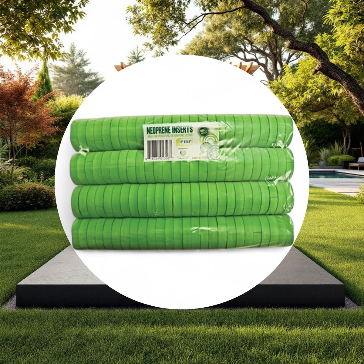 GROW1 Neoprene Inserts Green 2in (100pcs/Pack) - Image 4