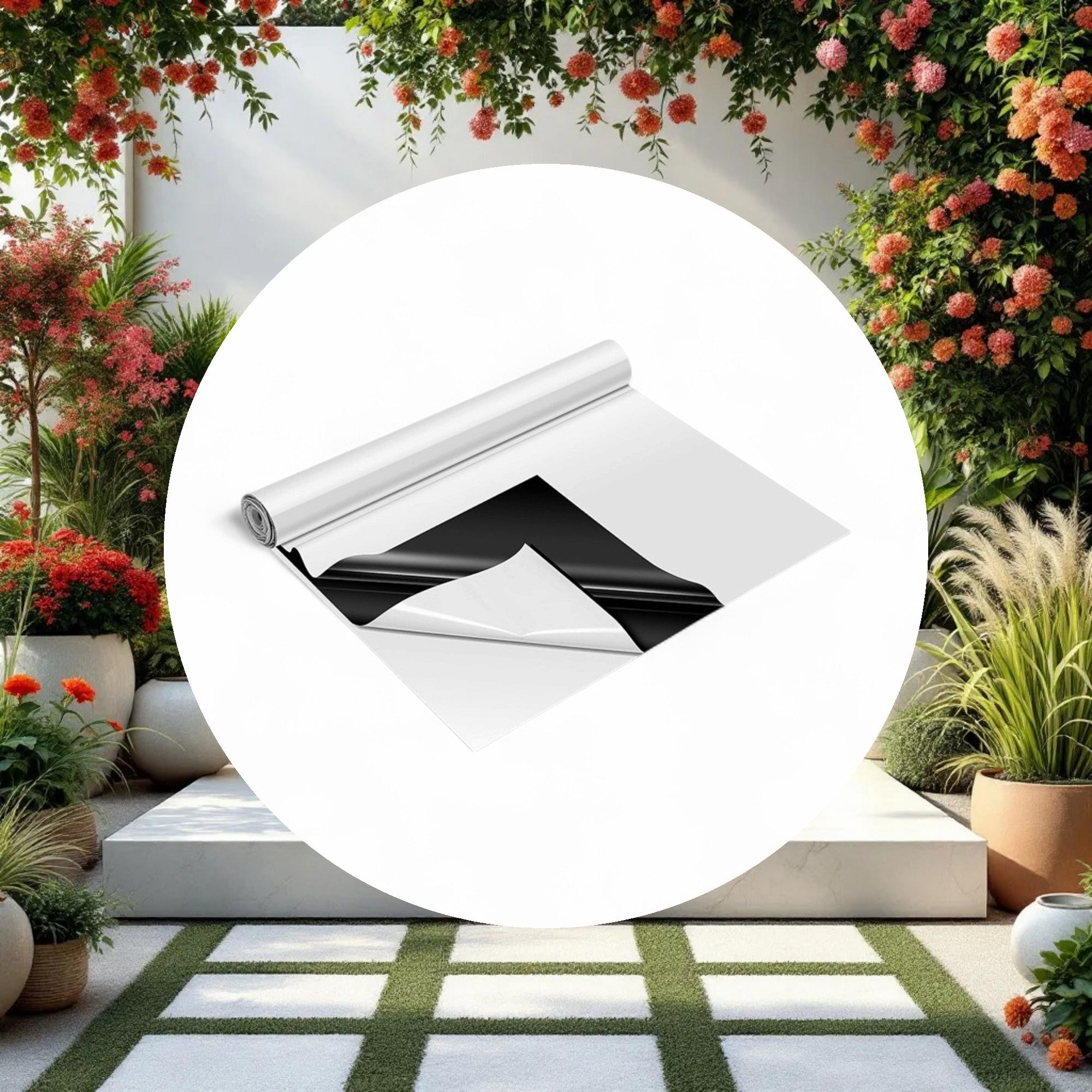 Panda Film Black and White Poly Film Roll 5.5mil 10ft x 50ft - Image 2