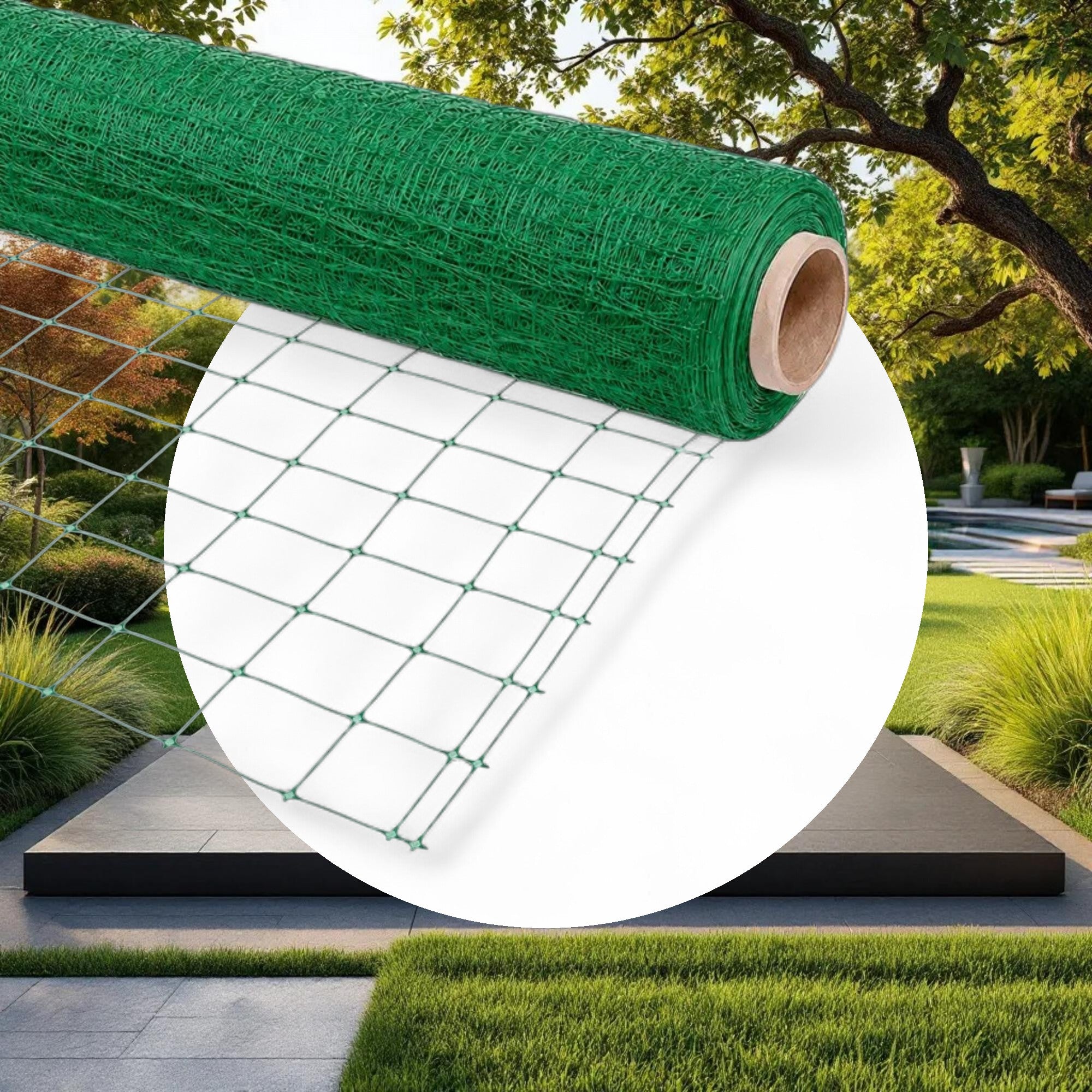 VineLine Durable Plastic Trellis Netting Green Roll 6.5ft x 3300ft w/ 6in Squares - Image 4