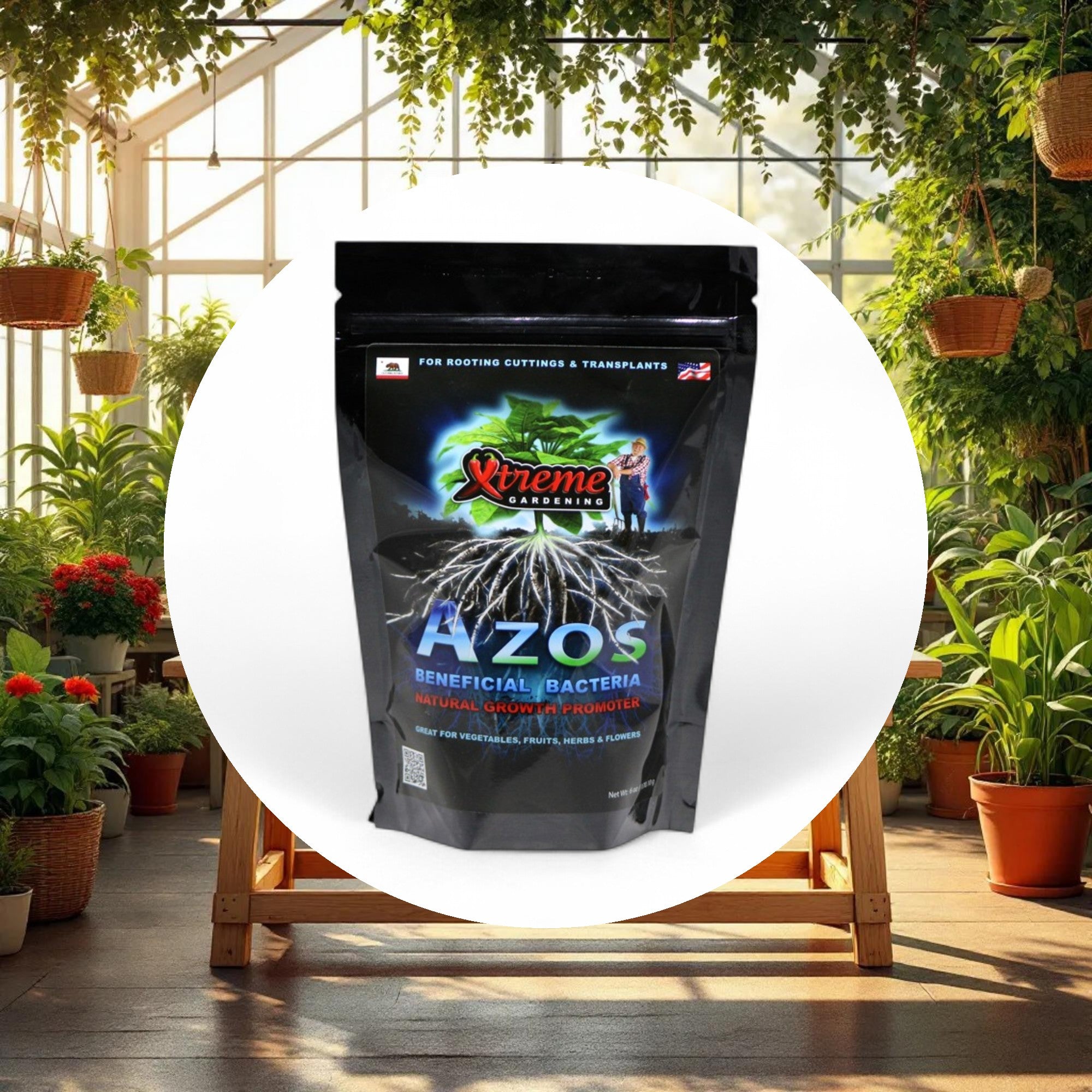Xtreme Gardening AZOS Beneficial Bacteria Natural Growth Promoter 6oz - Image 2