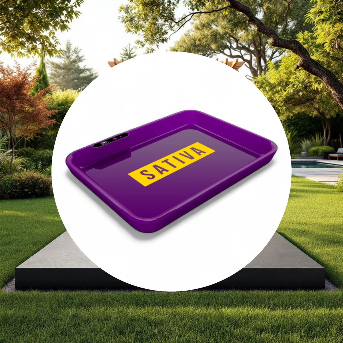 Dope Trays x Sativa -  purple background yellow logo - Image 4