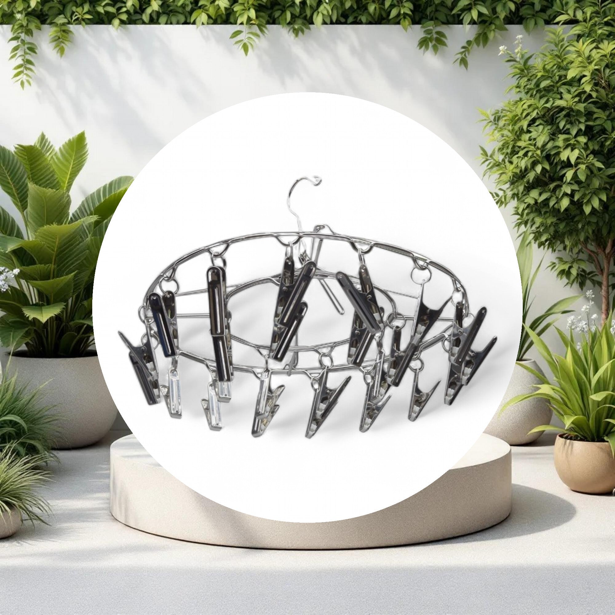 Grow1 24-Clip Hanging Metal Drying Rack - Image 2