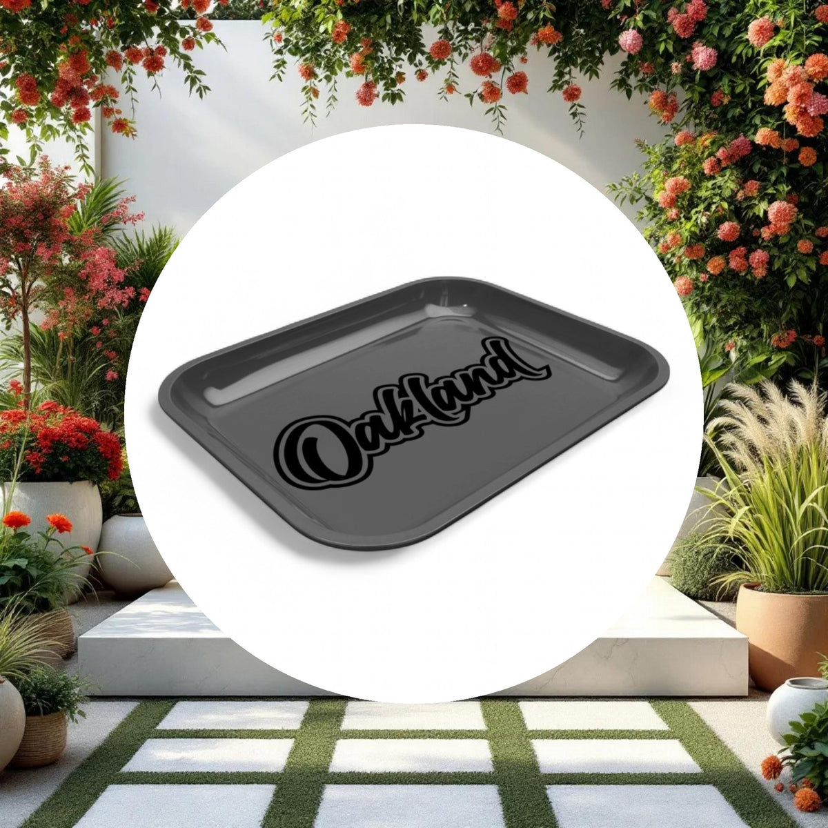 Large Dope Trays x Oakland – Grey Background Black Logo - Image 2