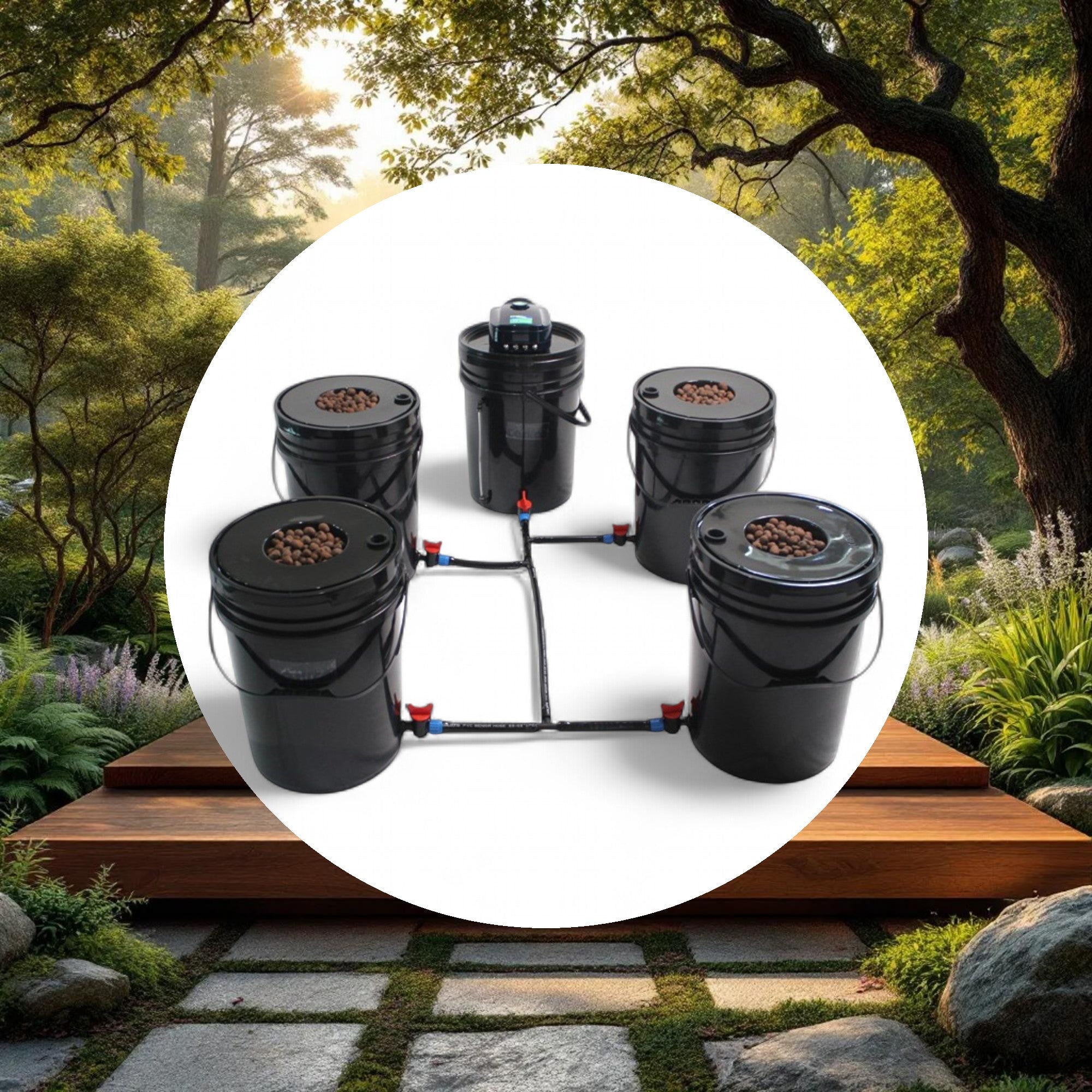 GROW1 Deep Water Culture 4 Bucket + Reservoir Complete Kit - Image 5