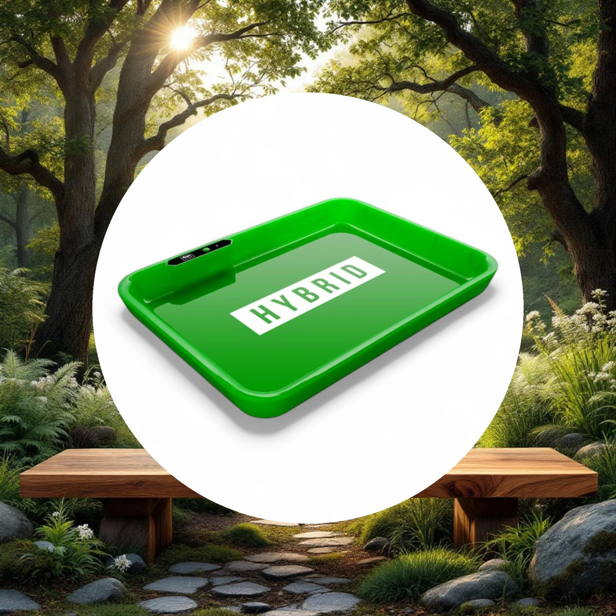 Dope Trays x Hybrid – Green background white logo - Image 5