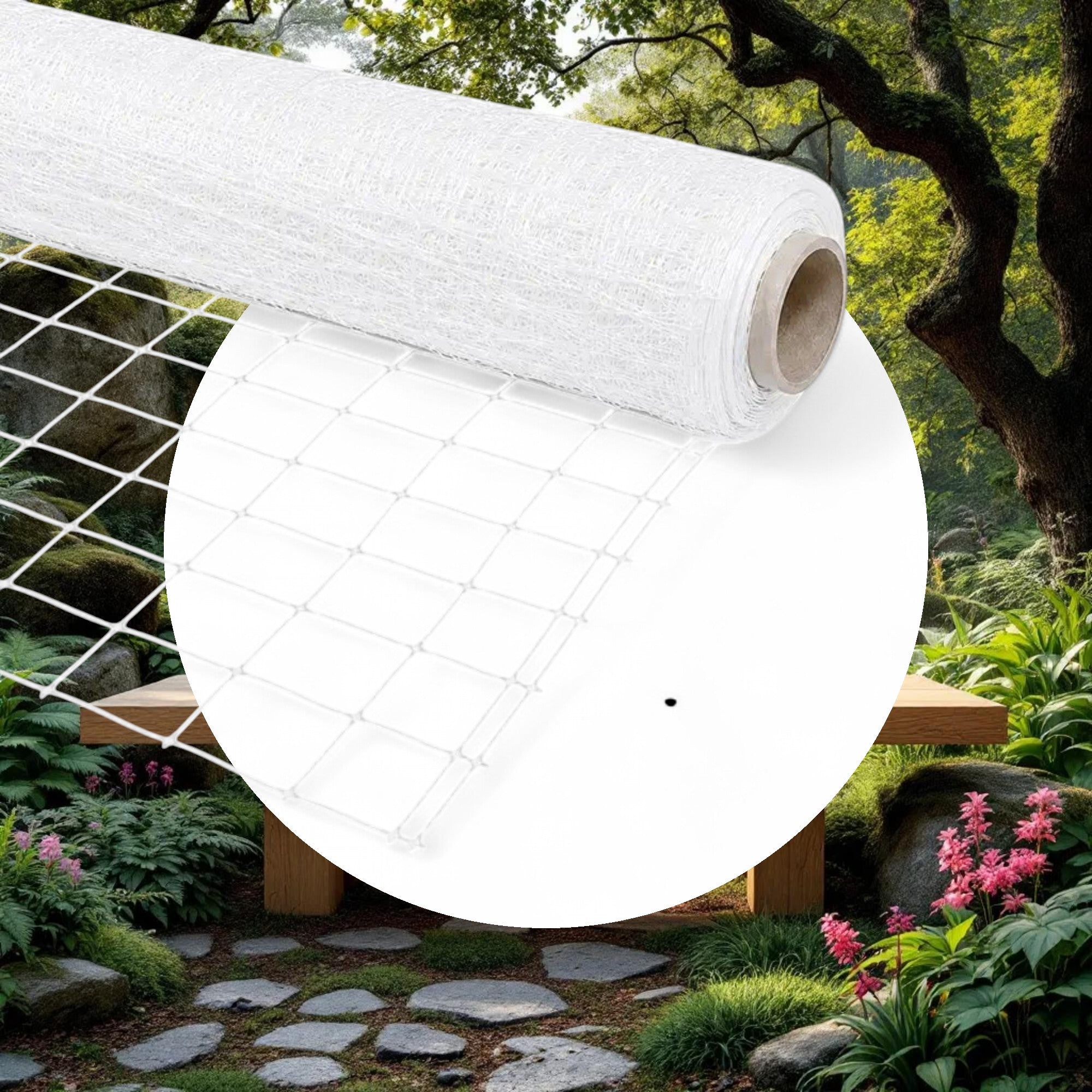 VineLine Durable Plastic Trellis Netting White Roll 6ft x 1000ft w/ 6in Squares - Image 5