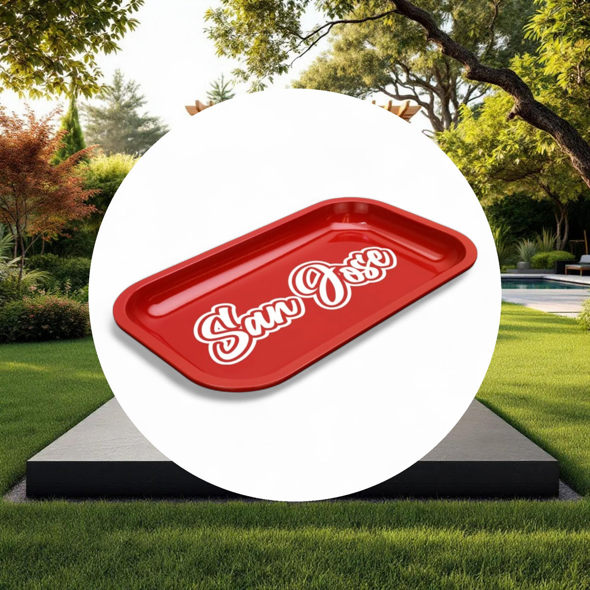 Med Dope Trays x San Jose – Red background white logo - Image 4