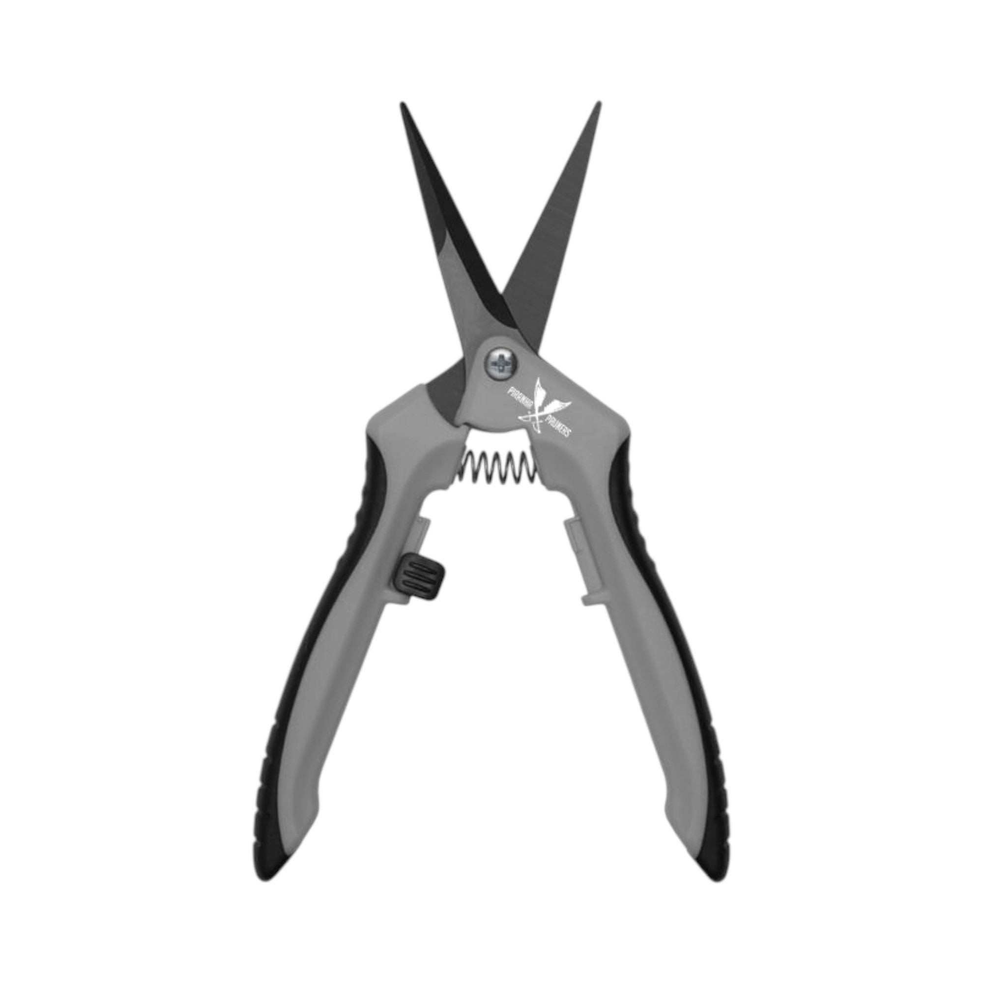 Piranha Pruner Trimming Scissors - Grey Handle & Curved Black Fluorine Blade