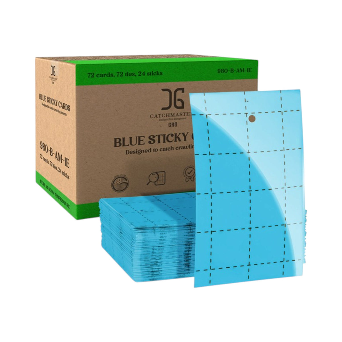 Catchmaster 3" x 5" Double-Sided Blue Sticky Card Pest Monitors (72pcs/Pack)