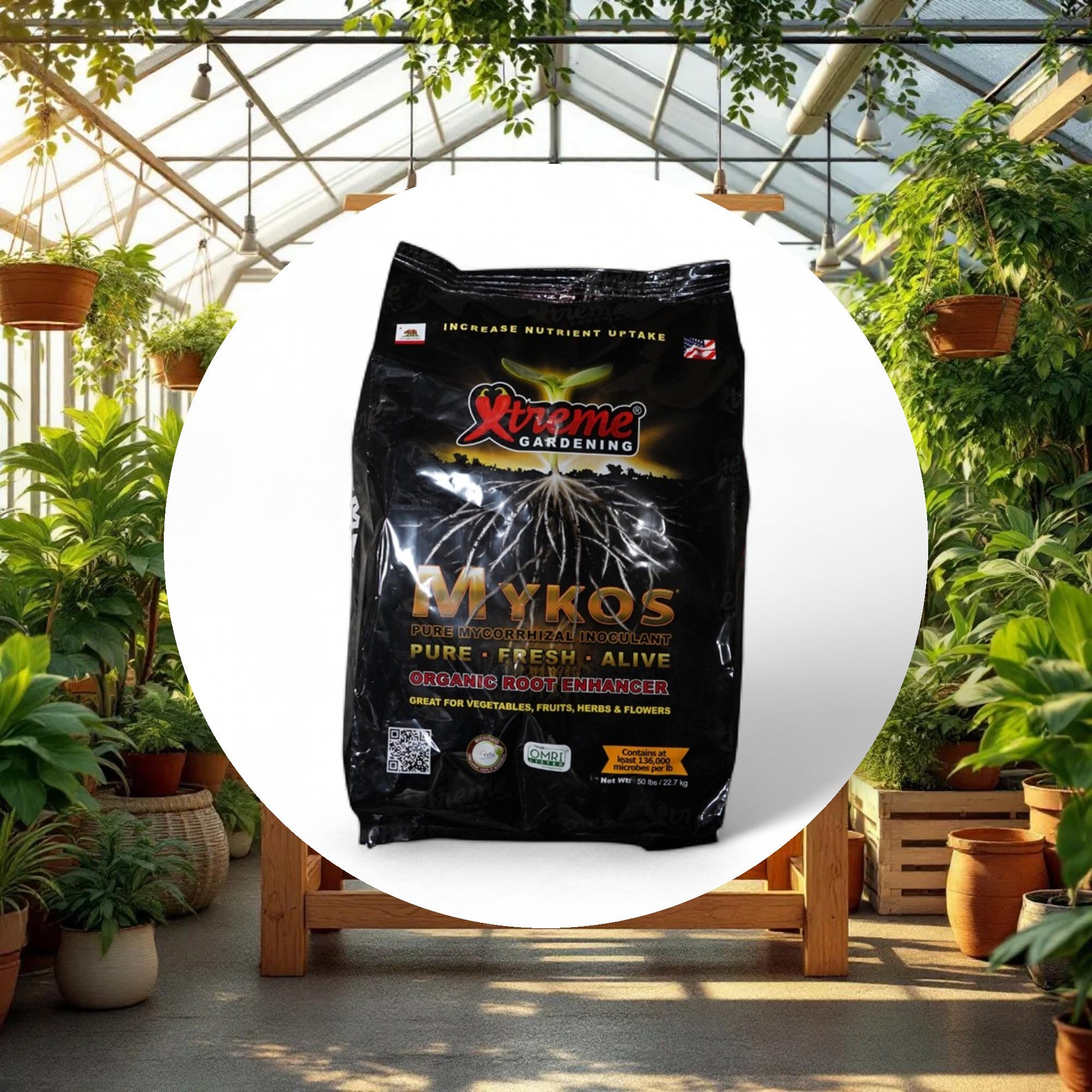 Xtreme Gardening MYKOS Pure Mycorrhizal Inoculant 50lbs - Image 2