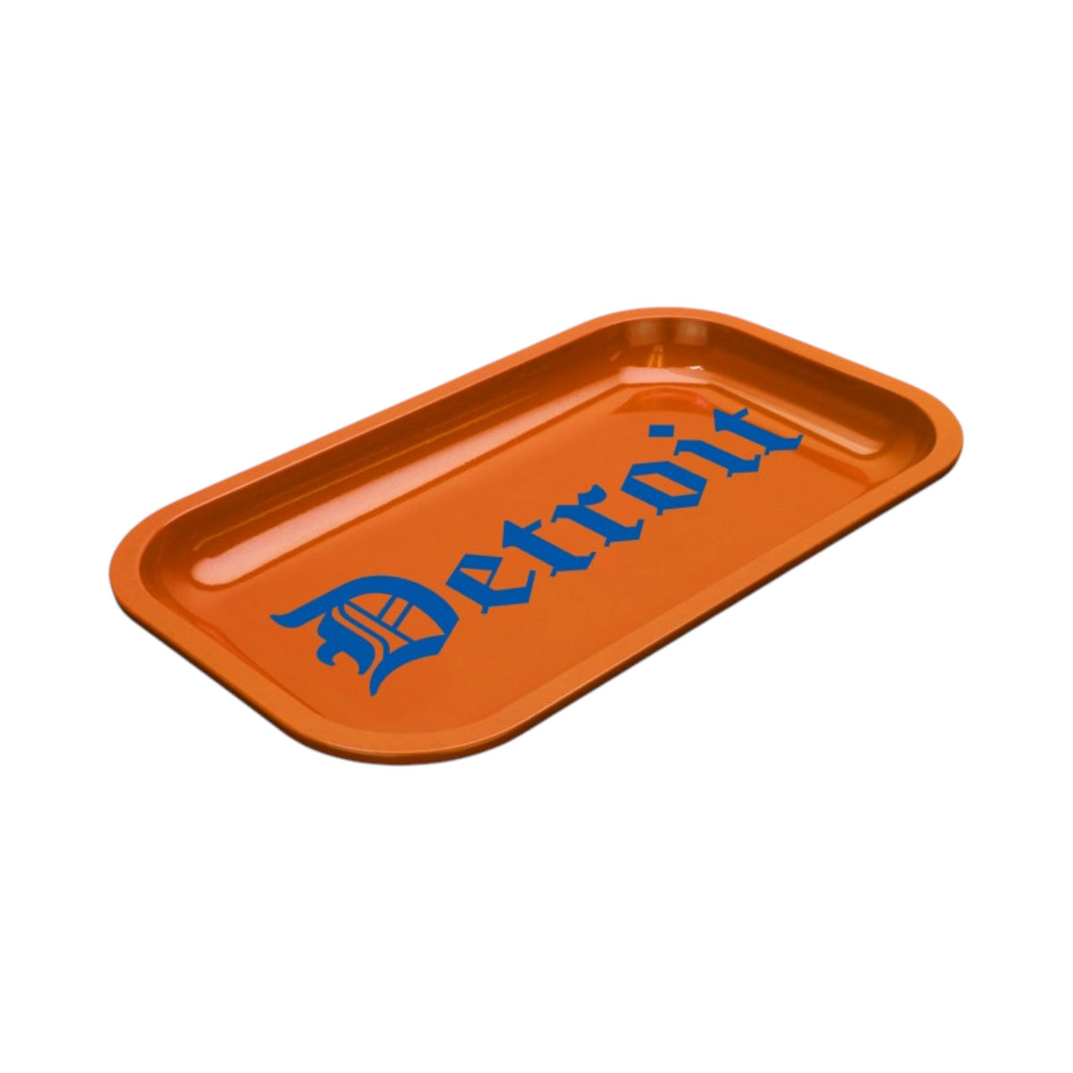 Med Dope Trays x Detroit Orange - background Blue logo