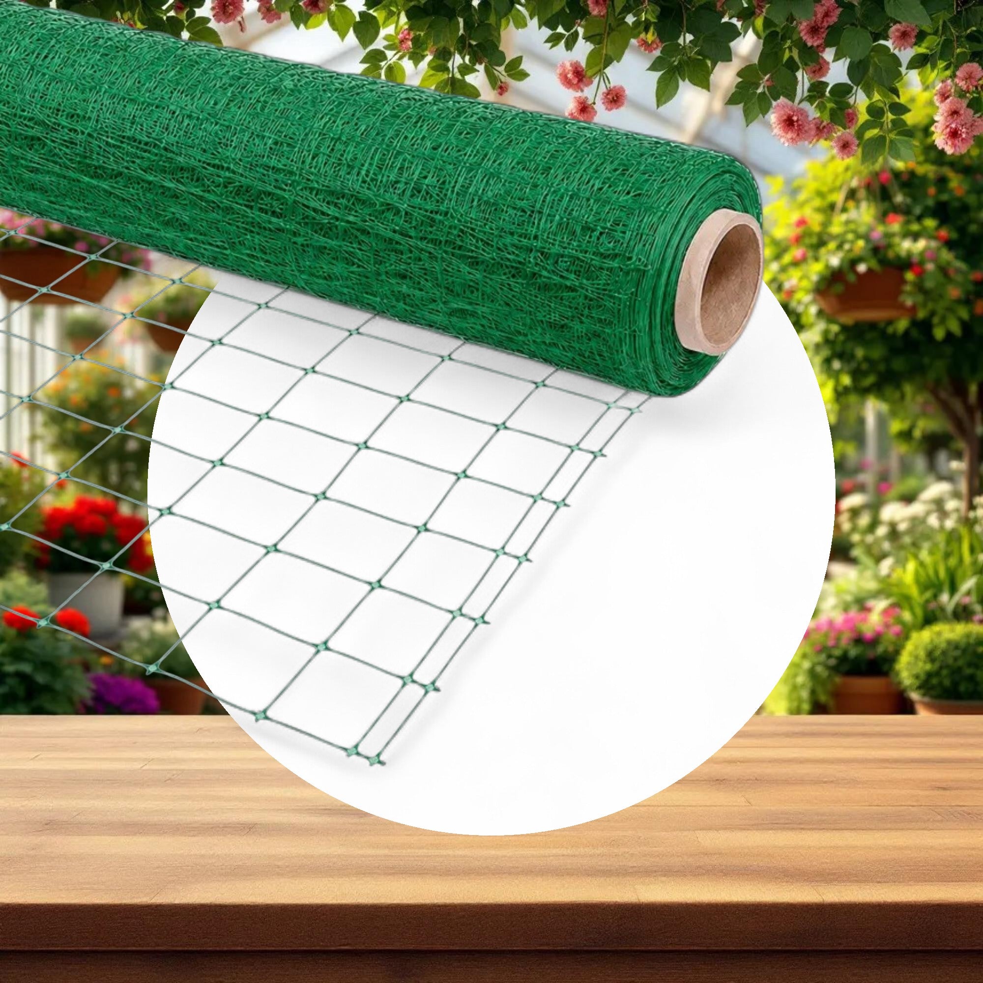 VineLine Durable Plastic Trellis Netting Green Roll 4ft x 3300ft w/ 6in Squares - Image 3