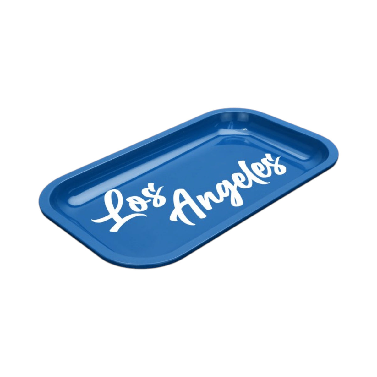Med Dope Trays x Los Angeles – Blue background white logo
