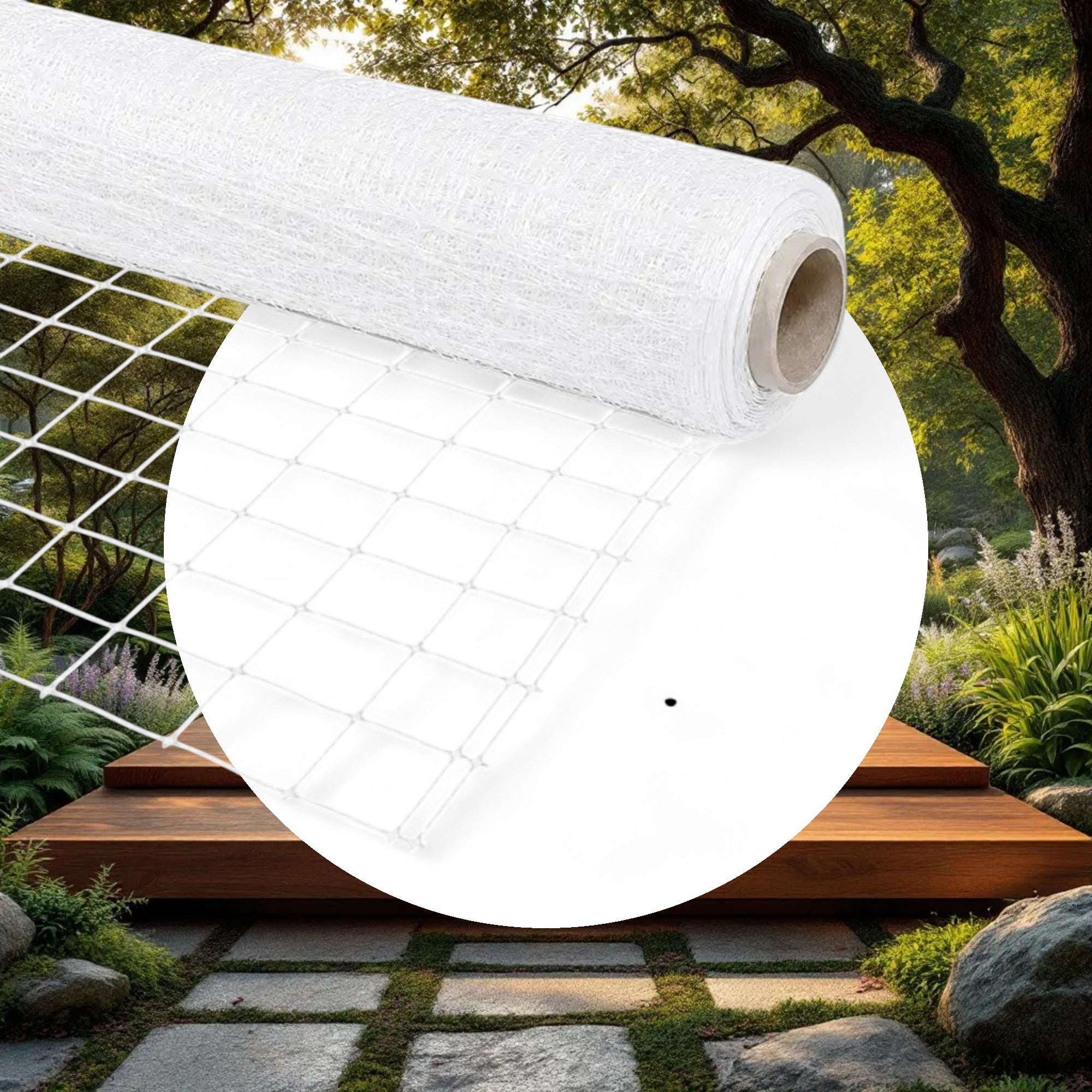 VineLine Durable Plastic Trellis Netting White Roll 6.5ft x 1000ft w/ 6in Squares - Image 5