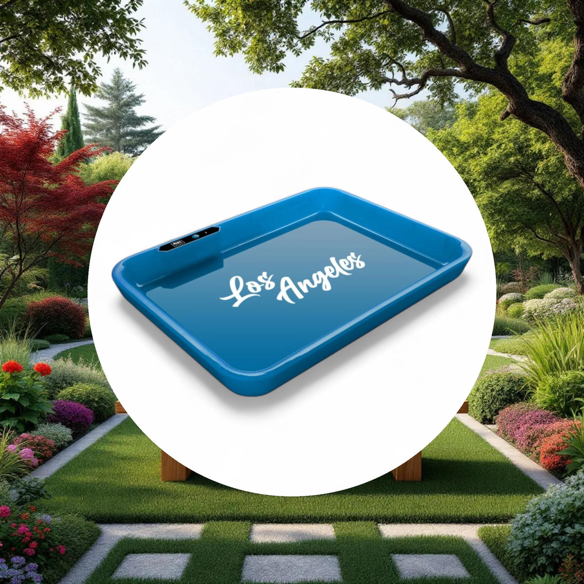Dope Trays x Los Angeles – Blue background white logo - Image 4