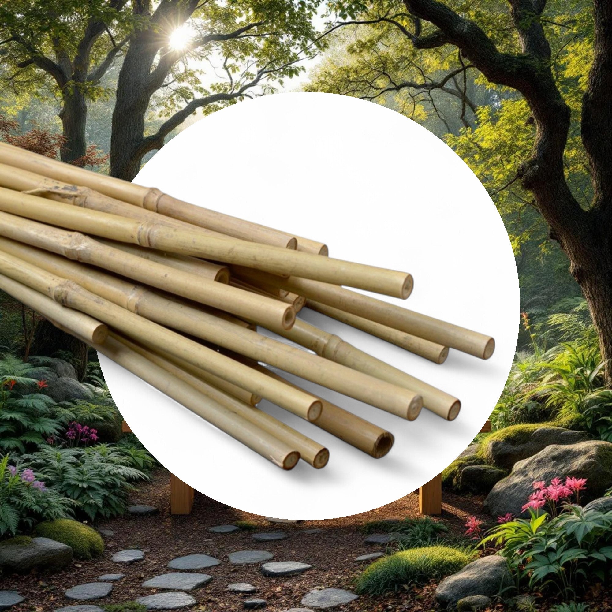Natural Bamboo Stakes 5ft 10-12mm (250pcs/Bale) - Image 5