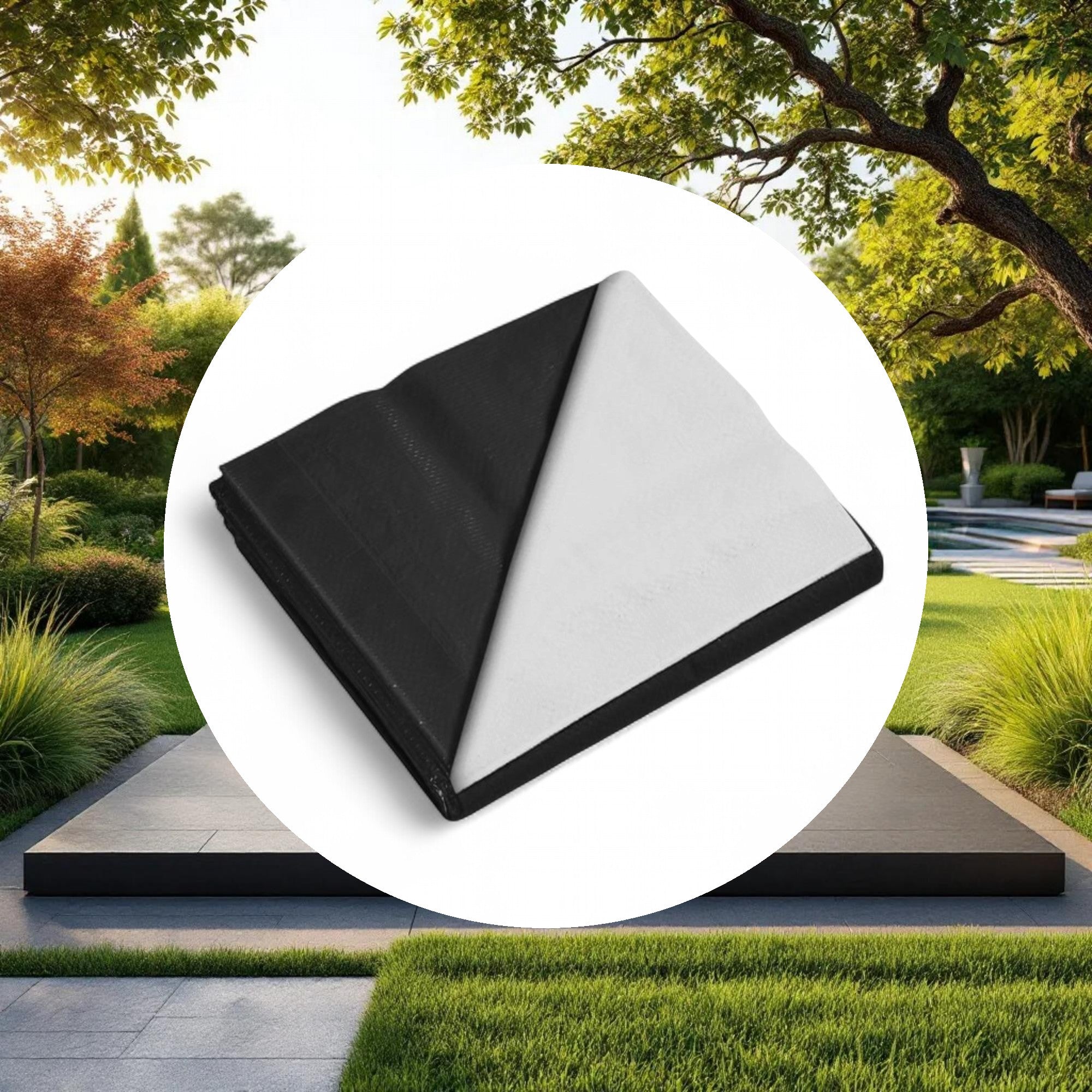 40'x100' Black & White Woven Blackout Light Deprivation Film 9 Mil - Image 4