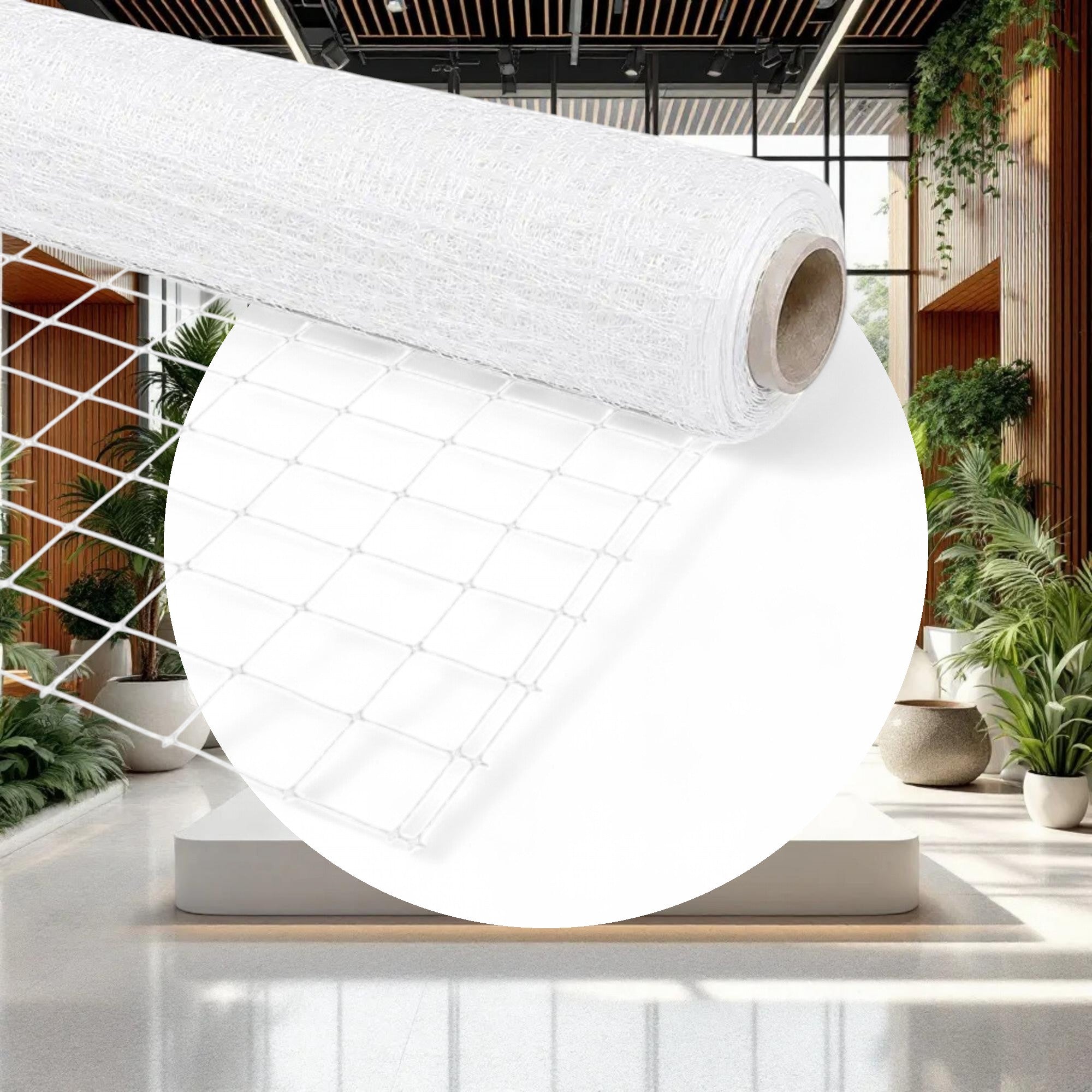 VineLine Durable Plastic Trellis Netting White Roll 5ft x 100ft w/ 4in Squares - Image 3