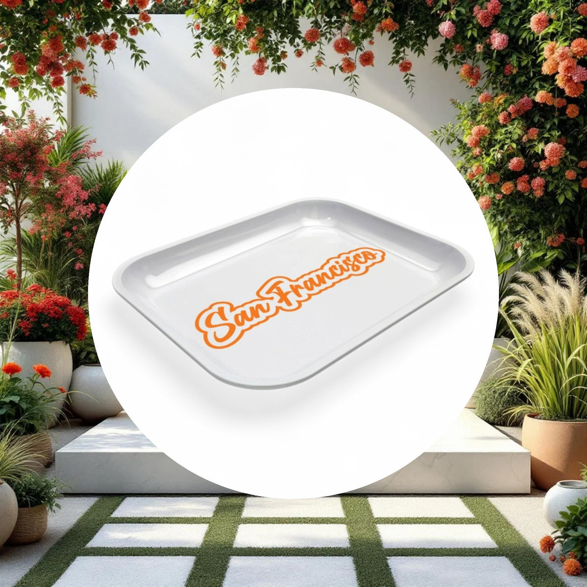 Large Dope Trays x San Francisco - White background Orange logo - Image 2