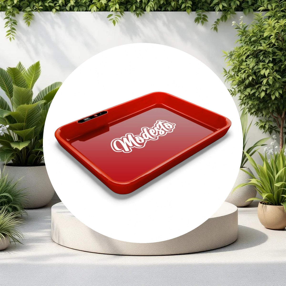 Dope Trays x Modesto – Red Background White logo - Image 2