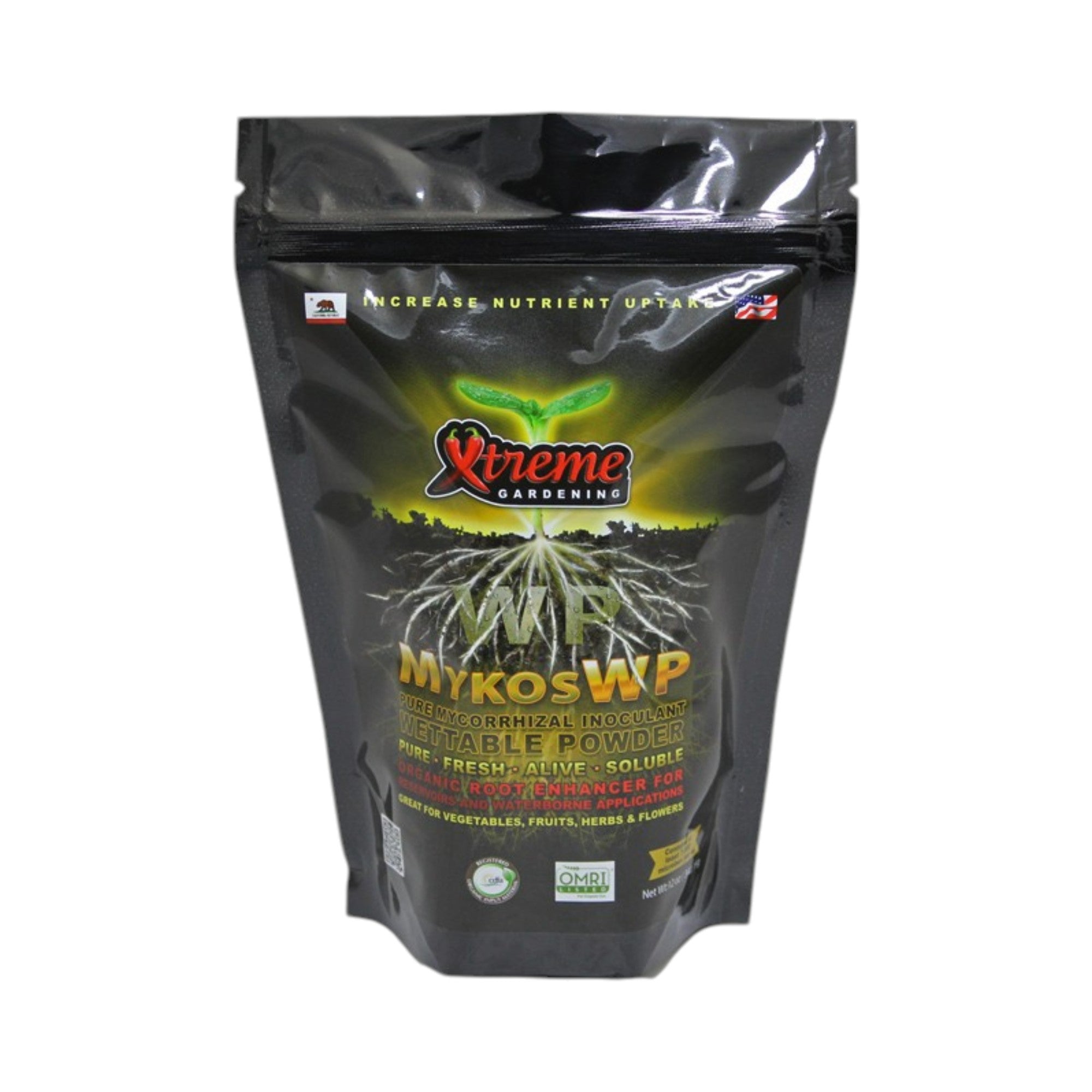 Xtreme Gardening MYKOS WP pure mycorrhizal wettable powder 12 oz, 12/cs