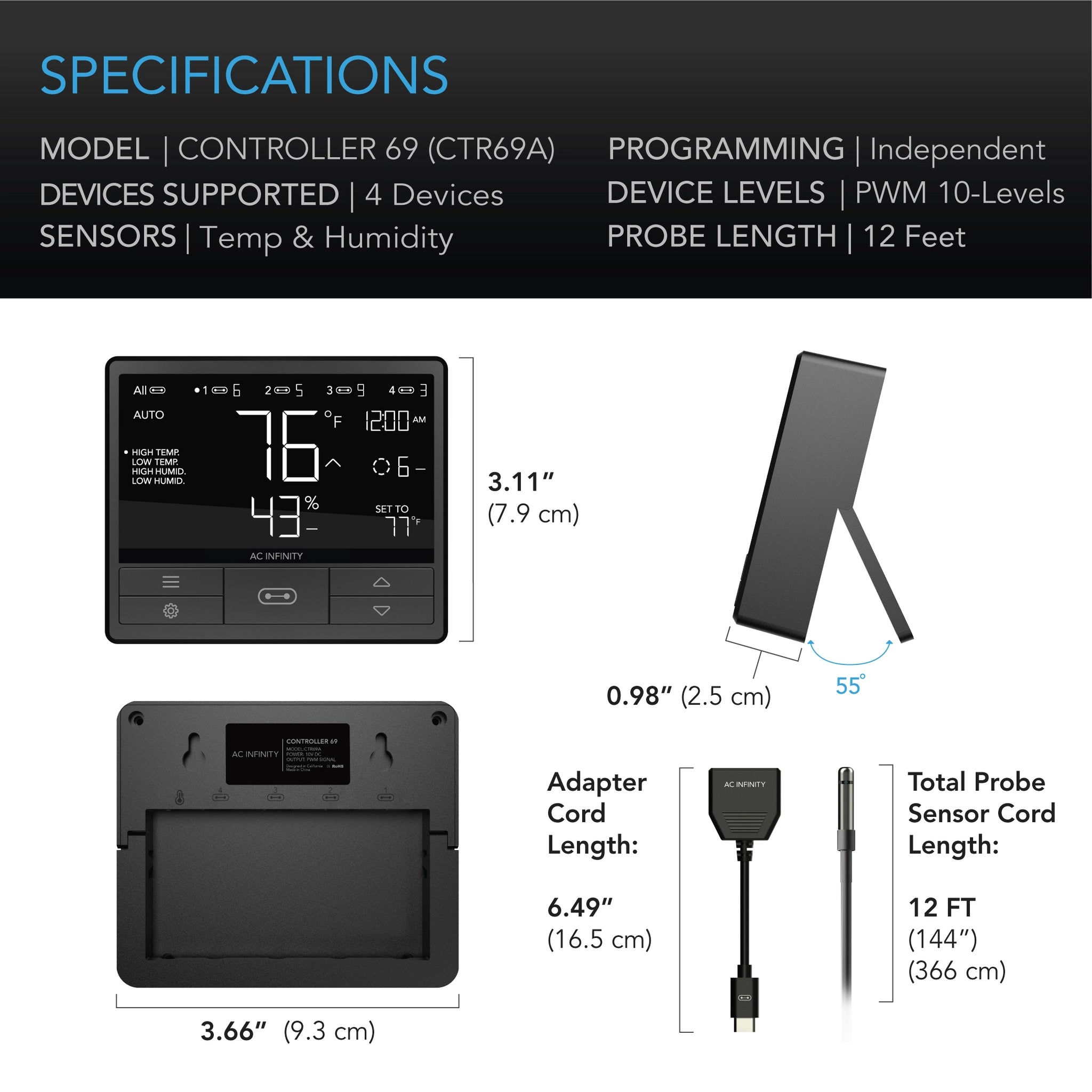 DYNAMIC TEMPERATURE, HUMIDITY, SCHEDULING, CYCLES, LEVELS CONTROL, DATA APP